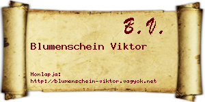 Blumenschein Viktor névjegykártya